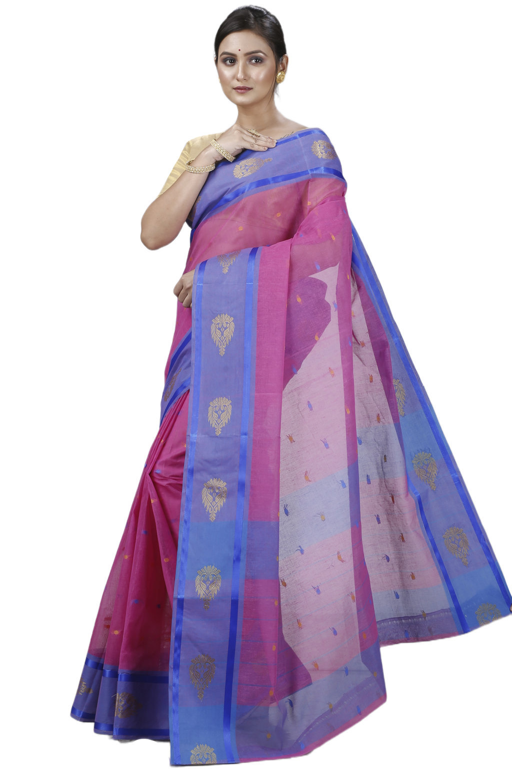Pink Pure Cotton Upala Tant Saree (1161)